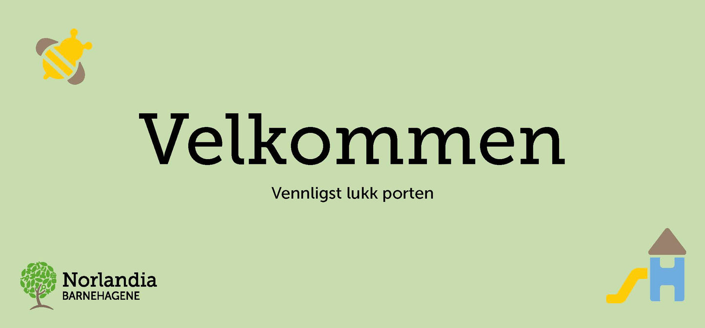 Barnehageskilt 30 x 14 cm