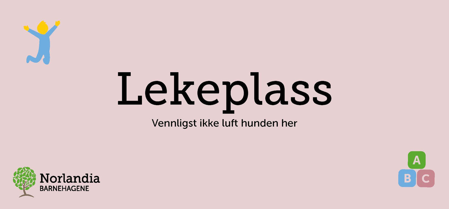 Barnehageskilt 30 x 14 cm
