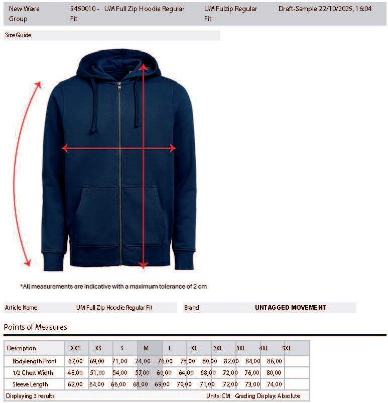 UM Full Zip Hoodie (OCS-RCS) Regular Fit Unisex